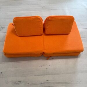 Mini Nugget!  RARE Vibrant Orange Kids Play Sofa